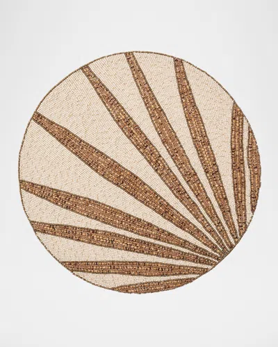 Kim Seybert Royal Palm Beaded Placemat In Natural/brown