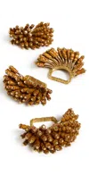 Kim Seybert Royal Palm Napkin Rings Set Of 4 Brown/gold In Brown