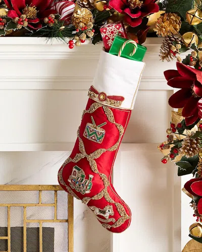 Kim Seybert Santa & Apos;s Toy Chest Stocking In Multi