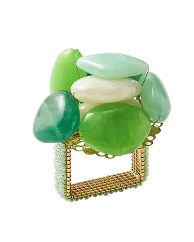 Kim Seybert Sea Stone Napkin Ring In Green