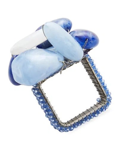 Kim Seybert Sea Stone Napkin Ring In Blue