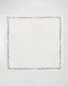 Kim Seybert Silver Impression Napkin In White