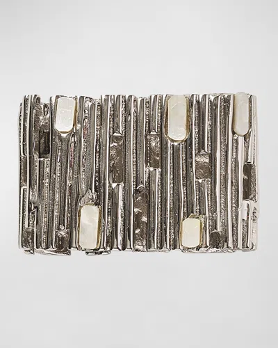 Kim Seybert Silver Matrix Napkin Ring In Multi