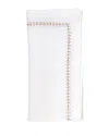 Kim Seybert Silver/gold Herringbone Napkin In White/gold
