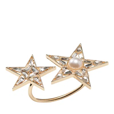 Kim Seybert Star Napkin Ring, Set Of 4 In Gold/ Crystal