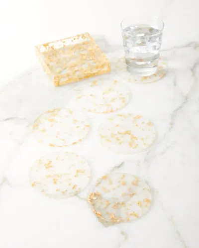 Kim Seybert Stardust Coasters, Set Of 6 In Clear/gold