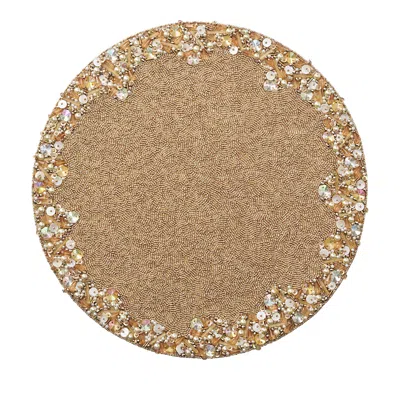 Kim Seybert Supernova Placemat, Set Of 2 In Champagne/ Crystal