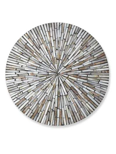 Kim Seybert Tahiti Mother-of-pearl Round Placemat In Gray