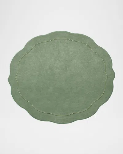Kim Seybert Tailored Faux Leather Placemat In Green