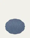 Kim Seybert Tailored Faux Leather Placemat In Blue