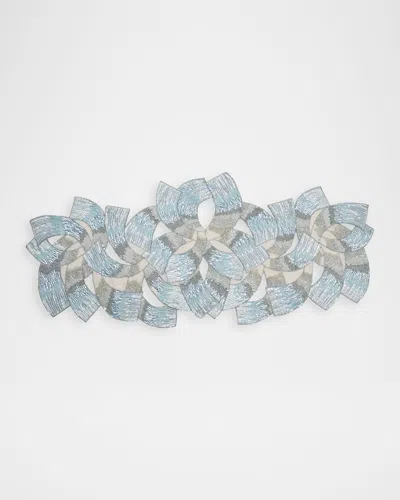 Kim Seybert Tidal Beaded Table Runner In Blue