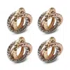 Kim Seybert Trinity Napkin Ring In Multi, Set Of 4 In A Gift Box In Multi