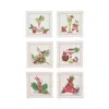 Kim Seybert Tropicana Cocktail Napkin, Set Of 6 In A Gift Box In White