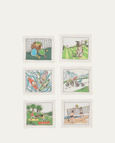 Kim Seybert Venture Cocktail Napkins, Set Of 6 In Multi