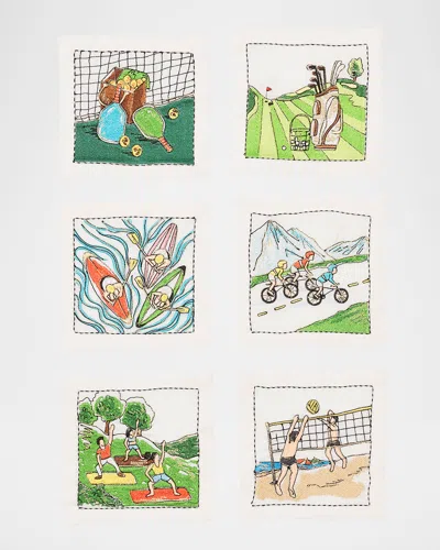 Kim Seybert Venture Cocktail Napkins, Set Of 6 In Multi