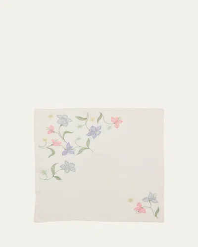 KIM SEYBERT VISTA FLOWER EMBROIDERED LINEN NAPKIN