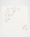 Kim Seybert Vista Flower Embroidered Linen Napkin In White/multi