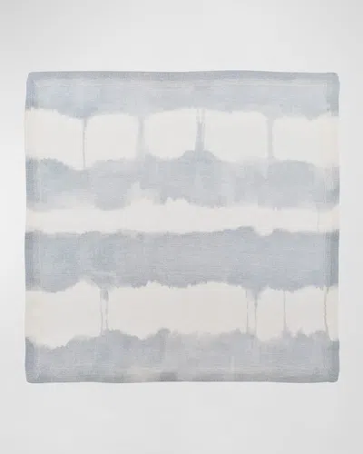 Kim Seybert Watercolor Stripe Napkin In White Blue Grey
