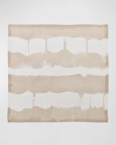 Kim Seybert Watercolor Stripe Napkin In White Natural