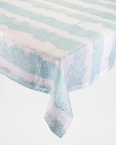 Kim Seybert Watercolor Stripe Tablecloth, 54" X 126" In White