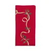 Kim Seybert Xmas Ribbon Linen Napkin, 21 X 21 In Red