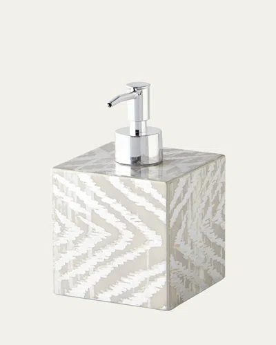 Kim Seybert Zebra Soap Pump Dispenser In Gray