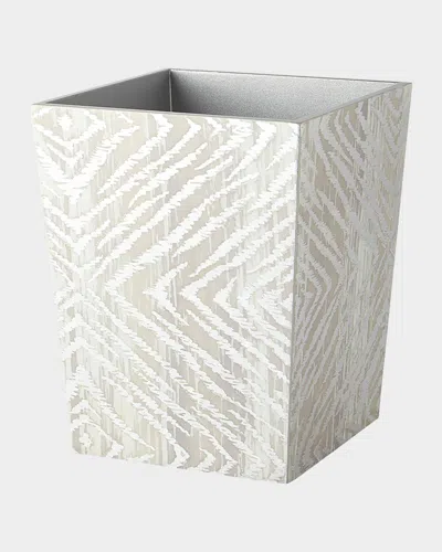 Kim Seybert Zebra Wastebasket In Gray