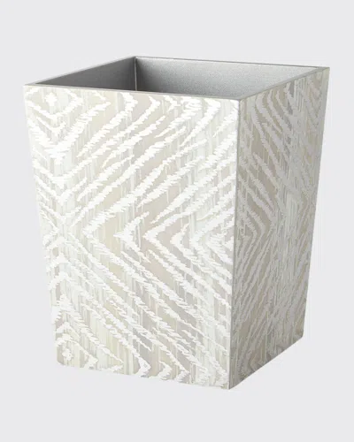 Kim Seybert Zebra Wastebasket In Gray