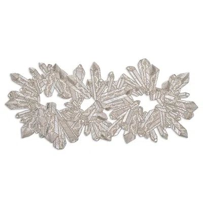 Kim Seybert Zenith Runner, 38.5 X 18 In Crystal/silver