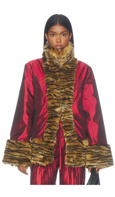Kim Shui Akdeniz Satin Jacket In Red