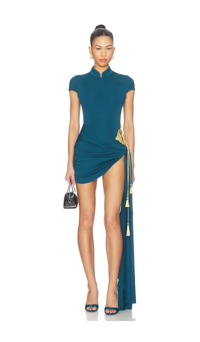 Kim Shui Andy Bodysuit Dress In Blue