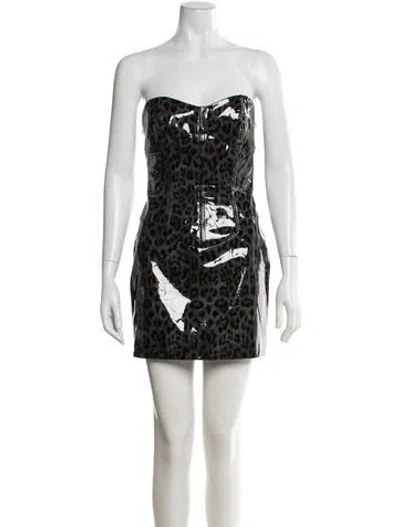 Pre-owned Kim Shui Animal Print Mini Dress In Gray