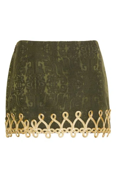 Kim Shui Chi Jacquard Miniskirt In Green