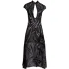 Kim Shui Chiffon Plunge Neck Dress In Black