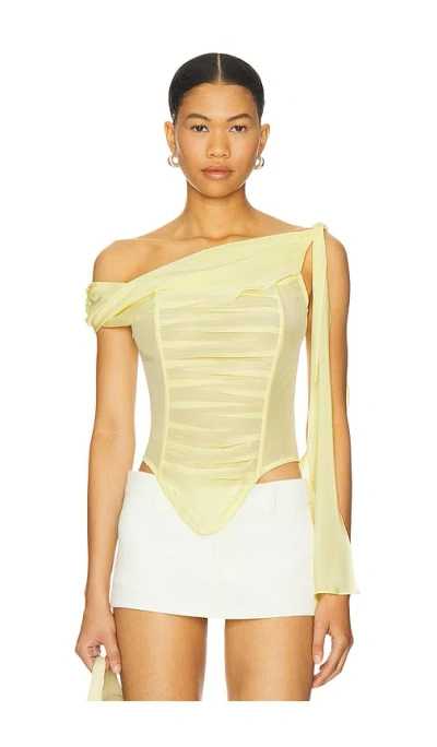 Kim Shui Chiffon Top In Pastel Yellow