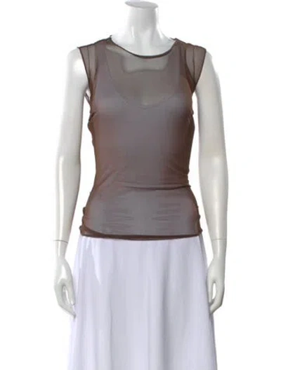 Pre-owned Kim Shui Crew Neck Sleeveless Top In Brown
