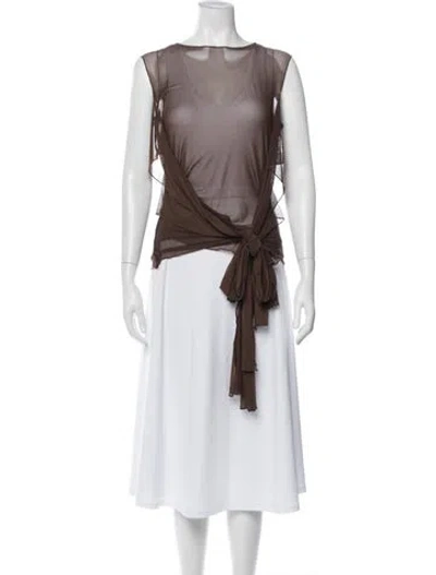 Pre-owned Kim Shui Crew Neck Sleeveless Top In Brown