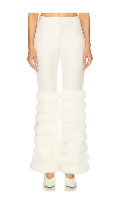 Kim Shui Faux Fur Pants In Cream