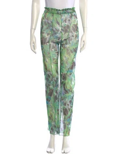 Pre-owned Kim Shui Floral Print Mesh Accents In Green