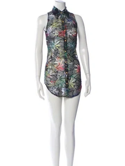 Pre-owned Kim Shui Floral Print Mini Dress W/ Tags In Black