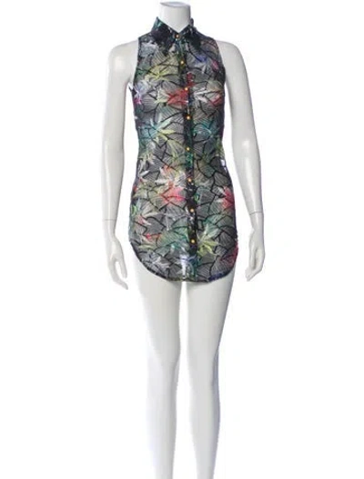 Pre-owned Kim Shui Floral Print Mini Dress W/ Tags In Black