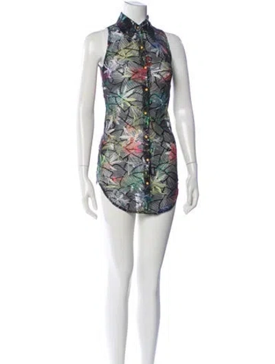 Pre-owned Kim Shui Floral Print Mini Dress W/ Tags In Black