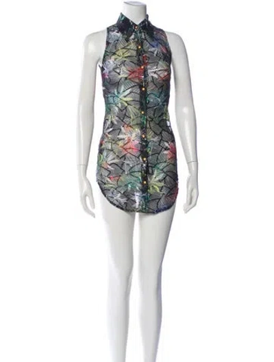 Pre-owned Kim Shui Floral Print Mini Dress W/ Tags In Black