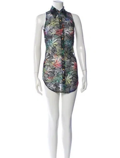 Pre-owned Kim Shui Floral Print Mini Dress W/ Tags In Black