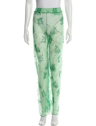 Pre-owned Kim Shui Floral Print Straight Leg Pants W/ Tags In Green