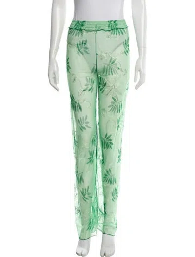 Pre-owned Kim Shui Floral Print Straight Leg Pants W/ Tags In Green