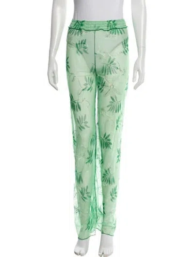 Pre-owned Kim Shui Floral Print Straight Leg Pants W/ Tags In Green