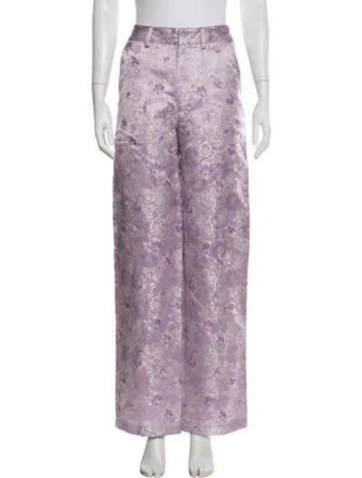 Pre-owned Kim Shui Floral Print Wide Leg Pants In Purple