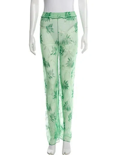 Pre-owned Kim Shui Floral Print Wide Leg Pants W/ Tags In Green