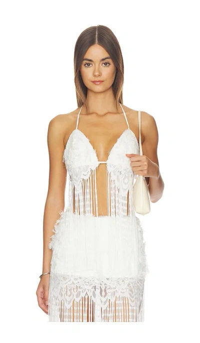 Kim Shui Fringe Top In White